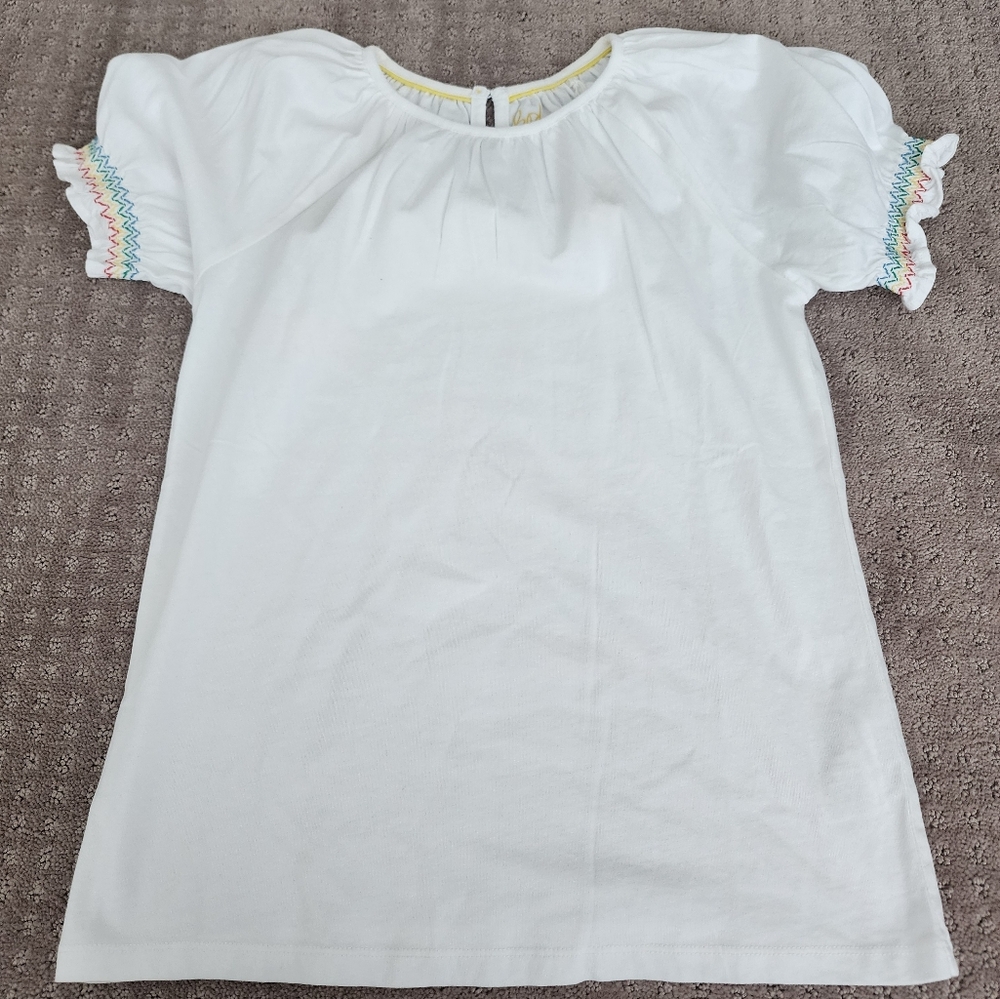NWOT Boden kids white puffed detailed sleeve  shirt size 13/14